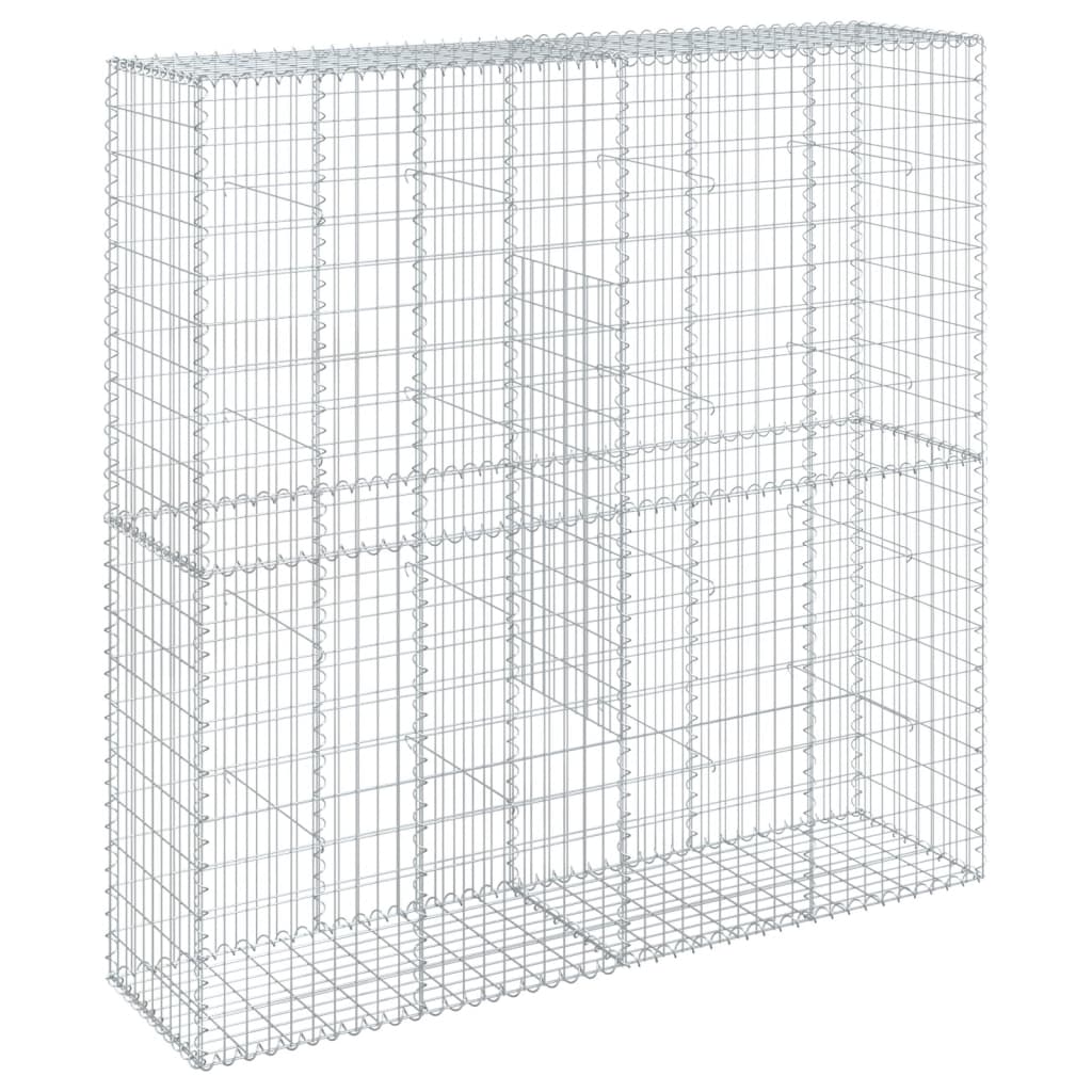 Horganyzott vas gabion kosár fedéllel 200 x 50 x 200 cm 2