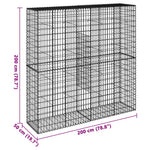 Horganyzott vas gabion kosár fedéllel 200 x 50 x 200 cm 7