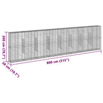 Horganyzott vas gabion kosár fedéllel 800 x 50 x 200 cm 7