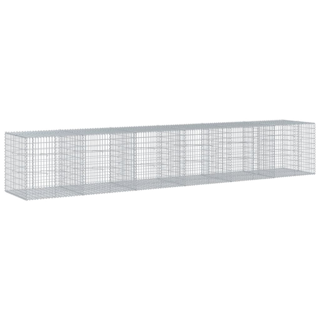 Horganyzott vas gabion kosár fedéllel 600 x 100 x 100 cm 2