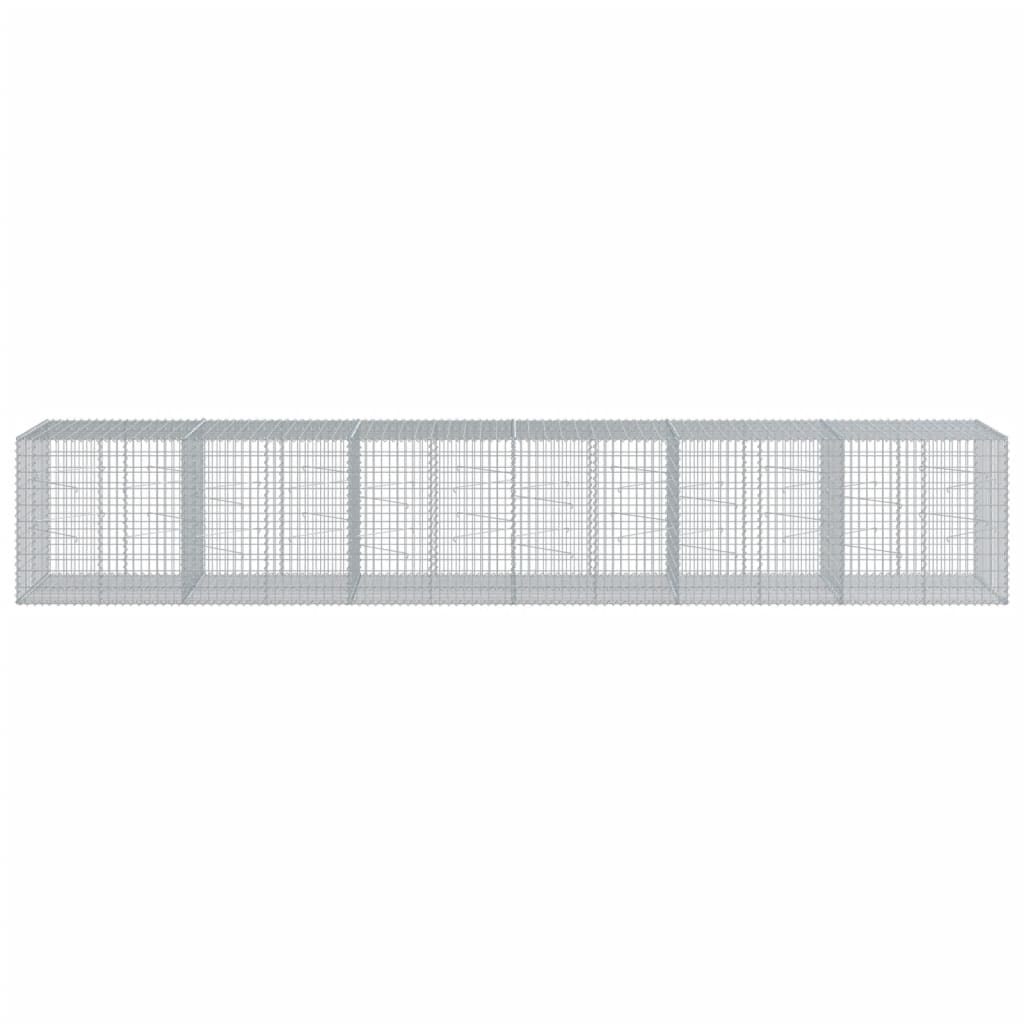Horganyzott vas gabion kosár fedéllel 600 x 100 x 100 cm 3