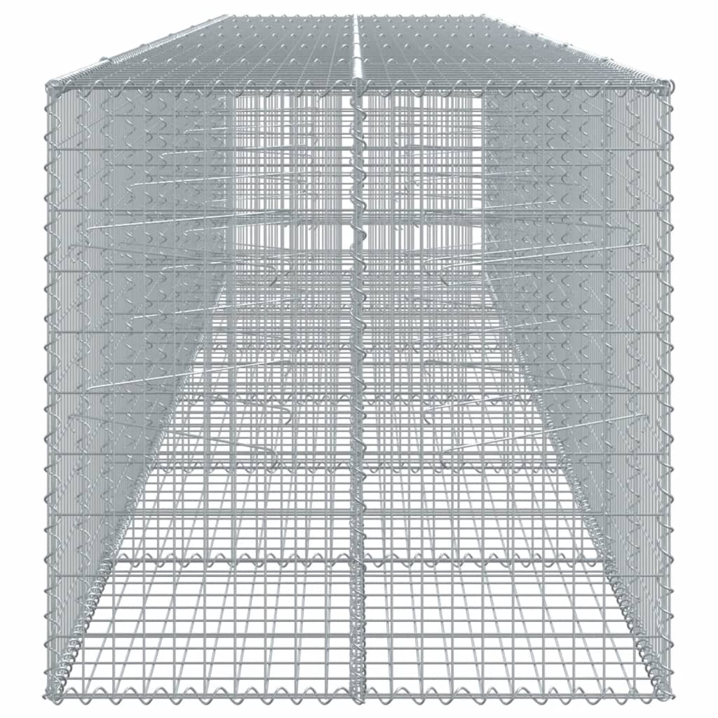 Horganyzott vas gabion kosár fedéllel 600 x 100 x 100 cm 4