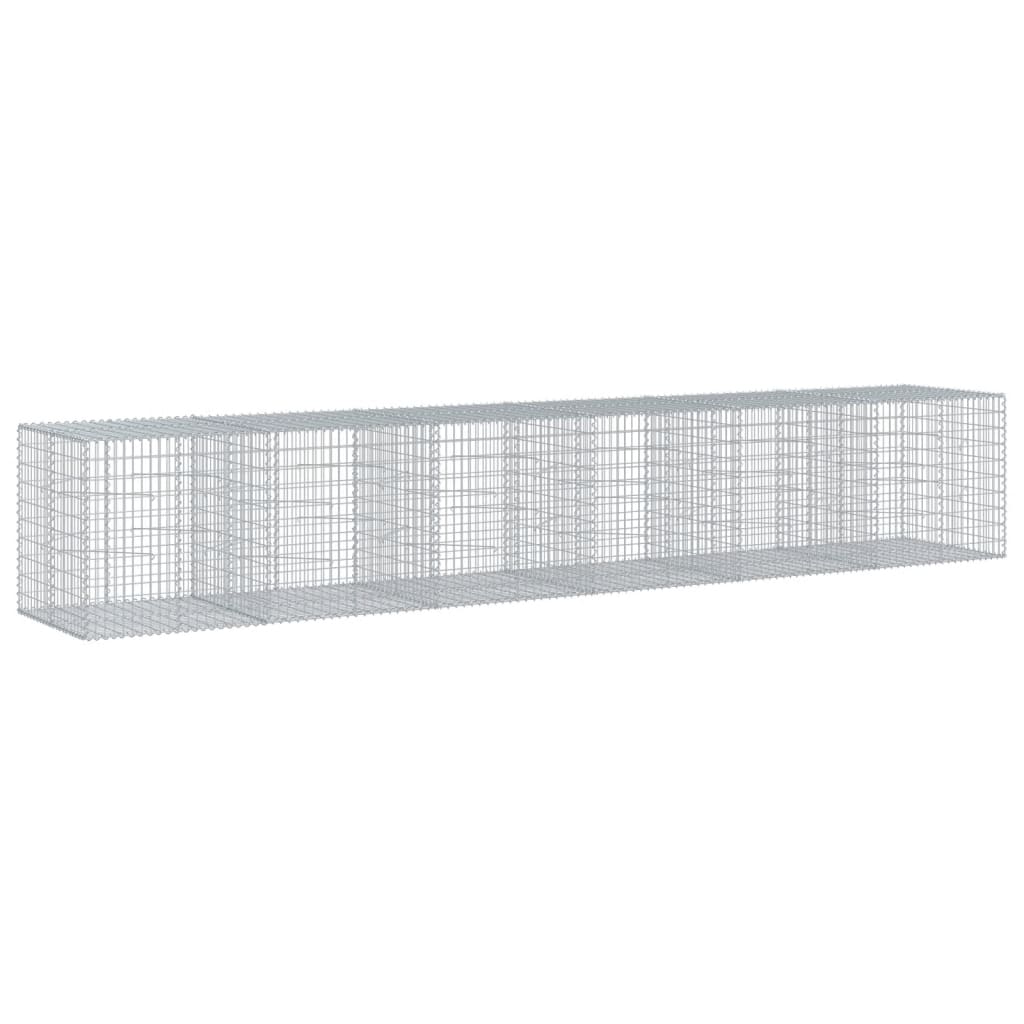 Horganyzott vas gabion kosár fedéllel 600 x 100 x 100 cm 5