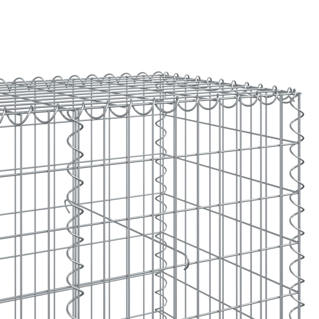 Horganyzott vas gabion kosár fedéllel 600 x 100 x 100 cm 6