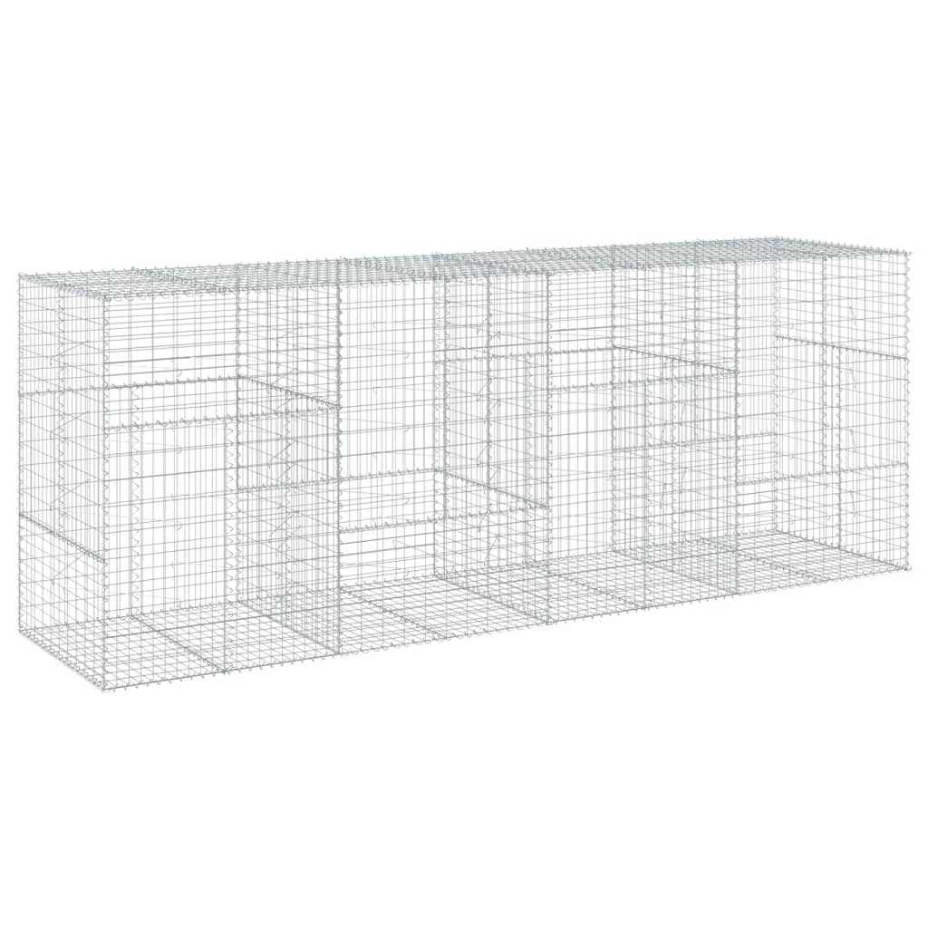 Horganyzott vas gabion kosár fedéllel 400 x 100 x 150 cm 5