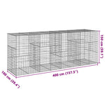 Horganyzott vas gabion kosár fedéllel 400 x 100 x 150 cm 7