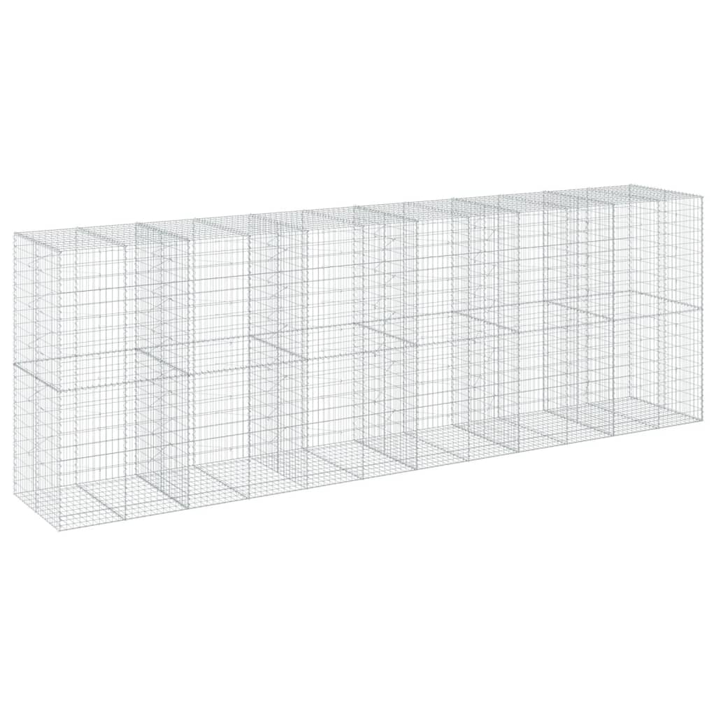 Horganyzott vas gabion kosár fedéllel 600 x 100 x 200 cm 2