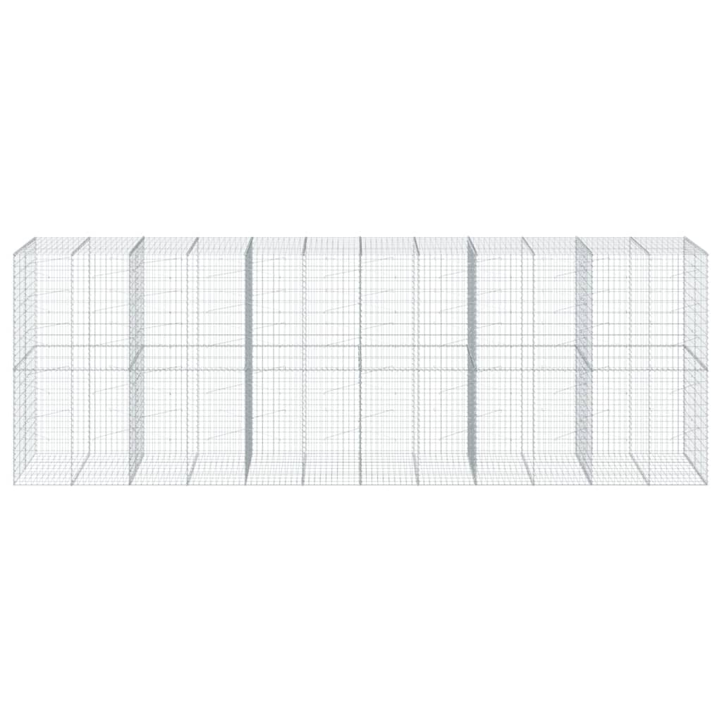 Horganyzott vas gabion kosár fedéllel 600 x 100 x 200 cm 3