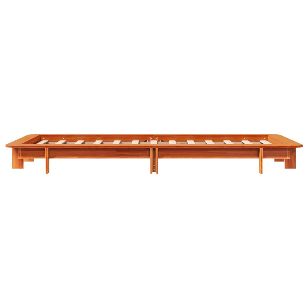 Viaszbarna tömör fenyőfa ágy matrac nélkül 75 x 190 cm 5