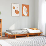 Viaszbarna tömör fenyőfa ágy matrac nélkül 75 x 190 cm