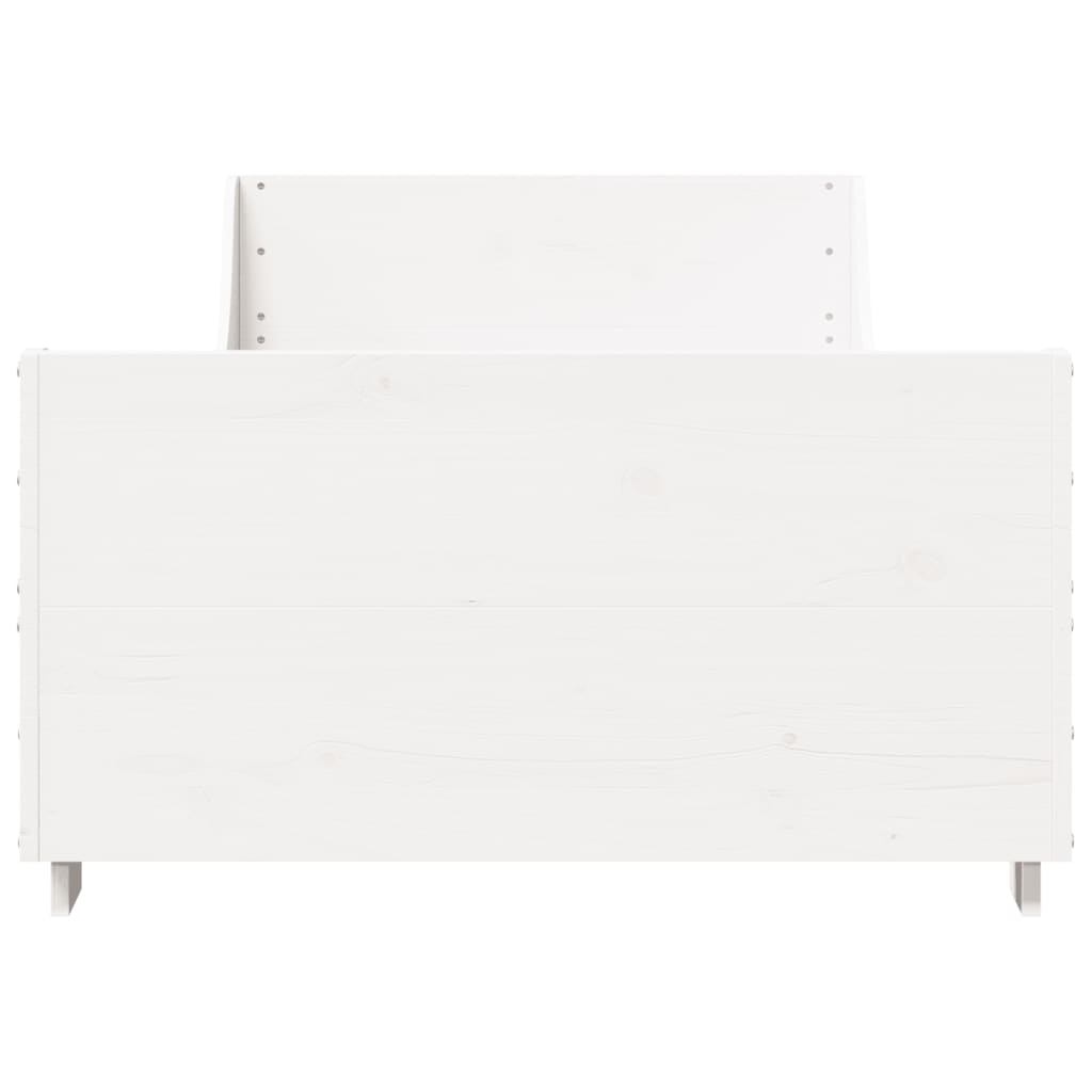 Fehér tömör fenyőfa ágy matrac nélkül 90 x 200 cm 4