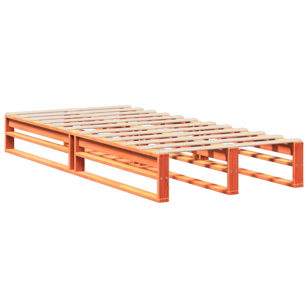 Viaszbarna tömör fenyőfa ágy matrac nélkül 90 x 200 cm 5