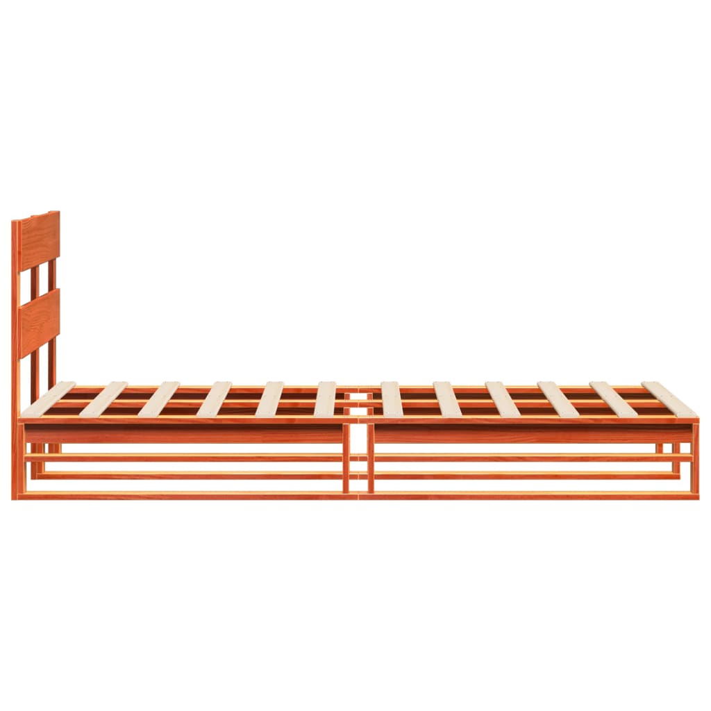 Viaszbarna tömör fenyőfa ágy matrac nélkül 90 x 200 cm 7