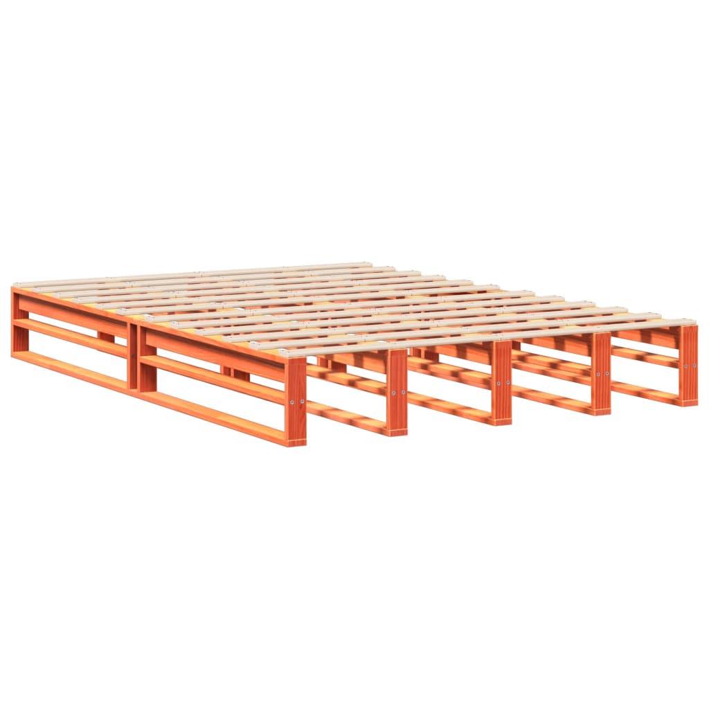 Viaszbarna tömör fenyőfa ágy matrac nélkül 120 x 190 cm 3