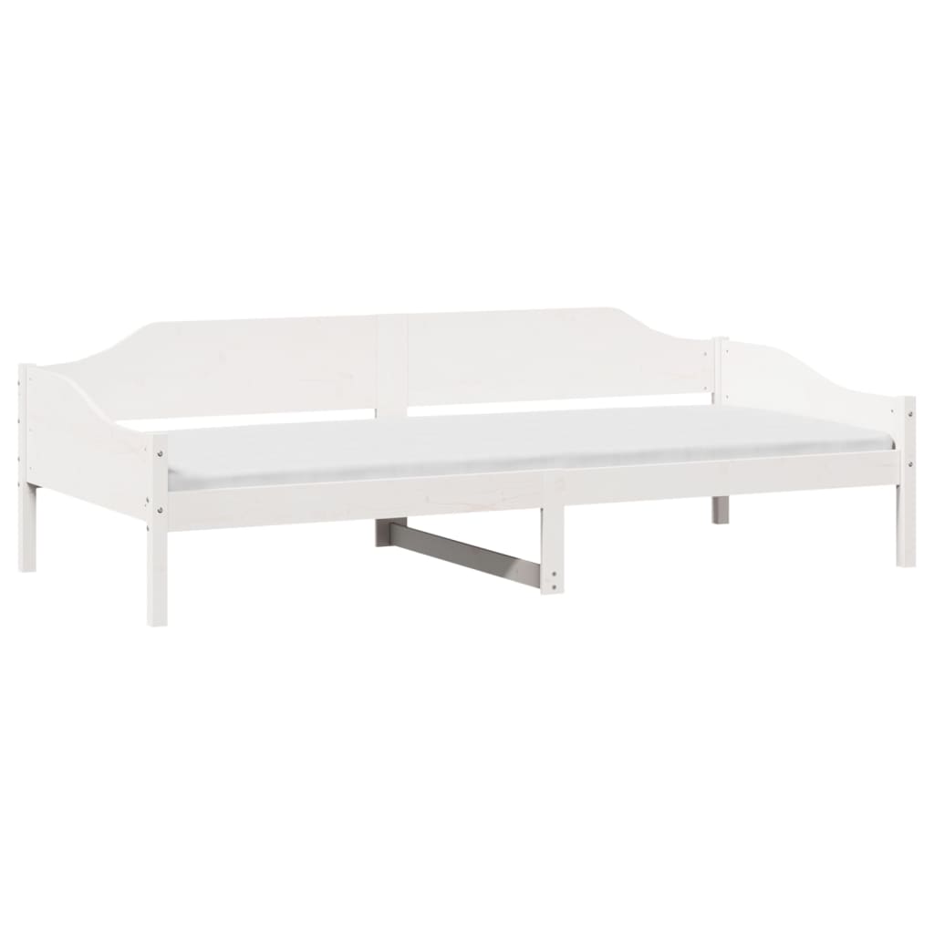 Fehér tömör fenyőfa ágy matrac nélkül 90 x 200 cm 3