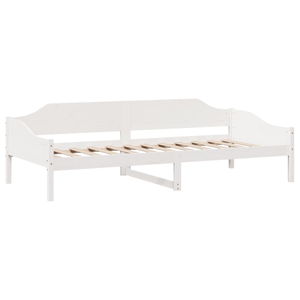 Fehér tömör fenyőfa ágy matrac nélkül 90 x 200 cm 4