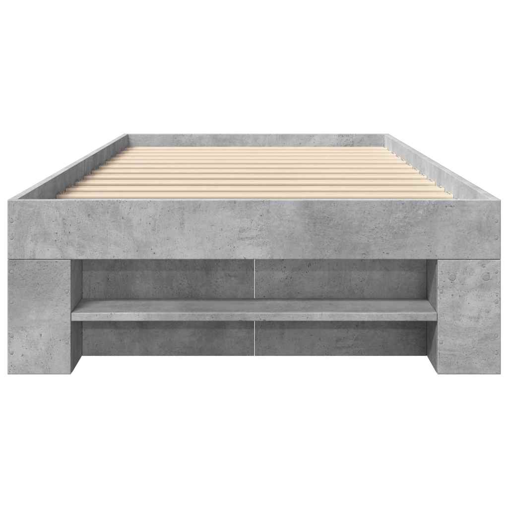 Betonszürke szerelt fa ágykeret 100 x 200 cm 5