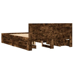 Füstös tölgy színű szerelt fa ágykeret fejtámlával 120x200 cm 7