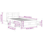 Betonszürke szerelt fa ágykeret fejtámlával 90 x 200 cm 11