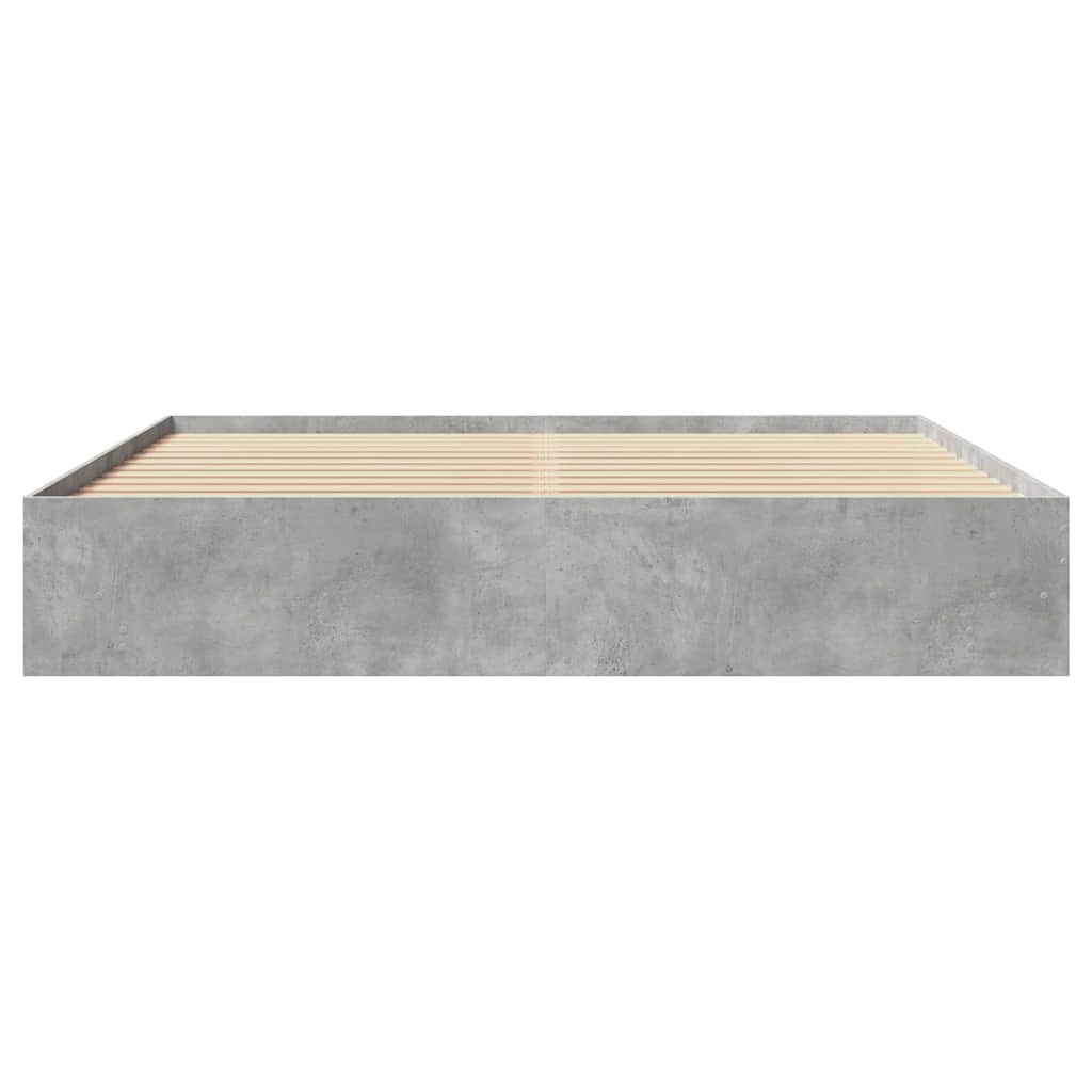 Betonszürke szerelt fa ágykeret 200 x 200 cm 5