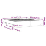 Betonszürke szerelt fa ágykeret 200 x 200 cm 10