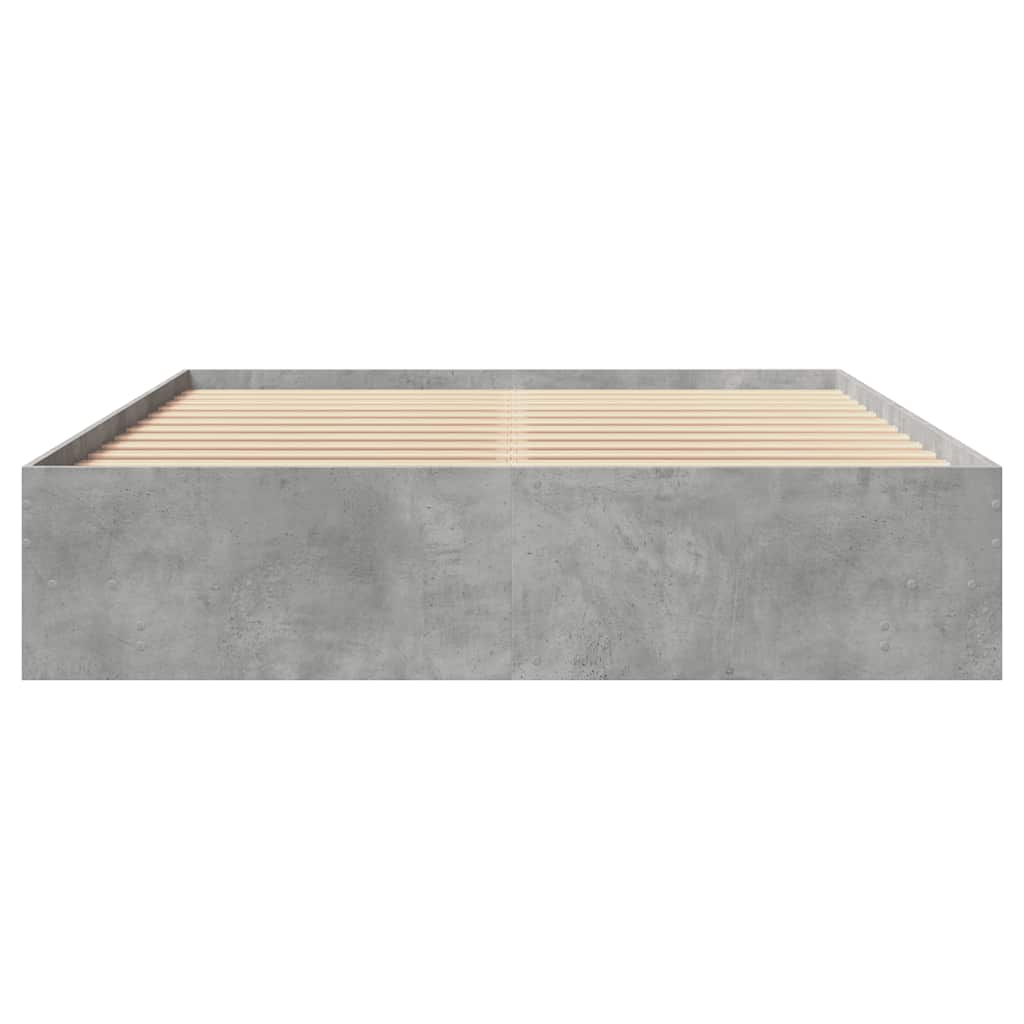 Betonszürke szerelt fa ágykeret matrac nélkül 160x200 cm 5