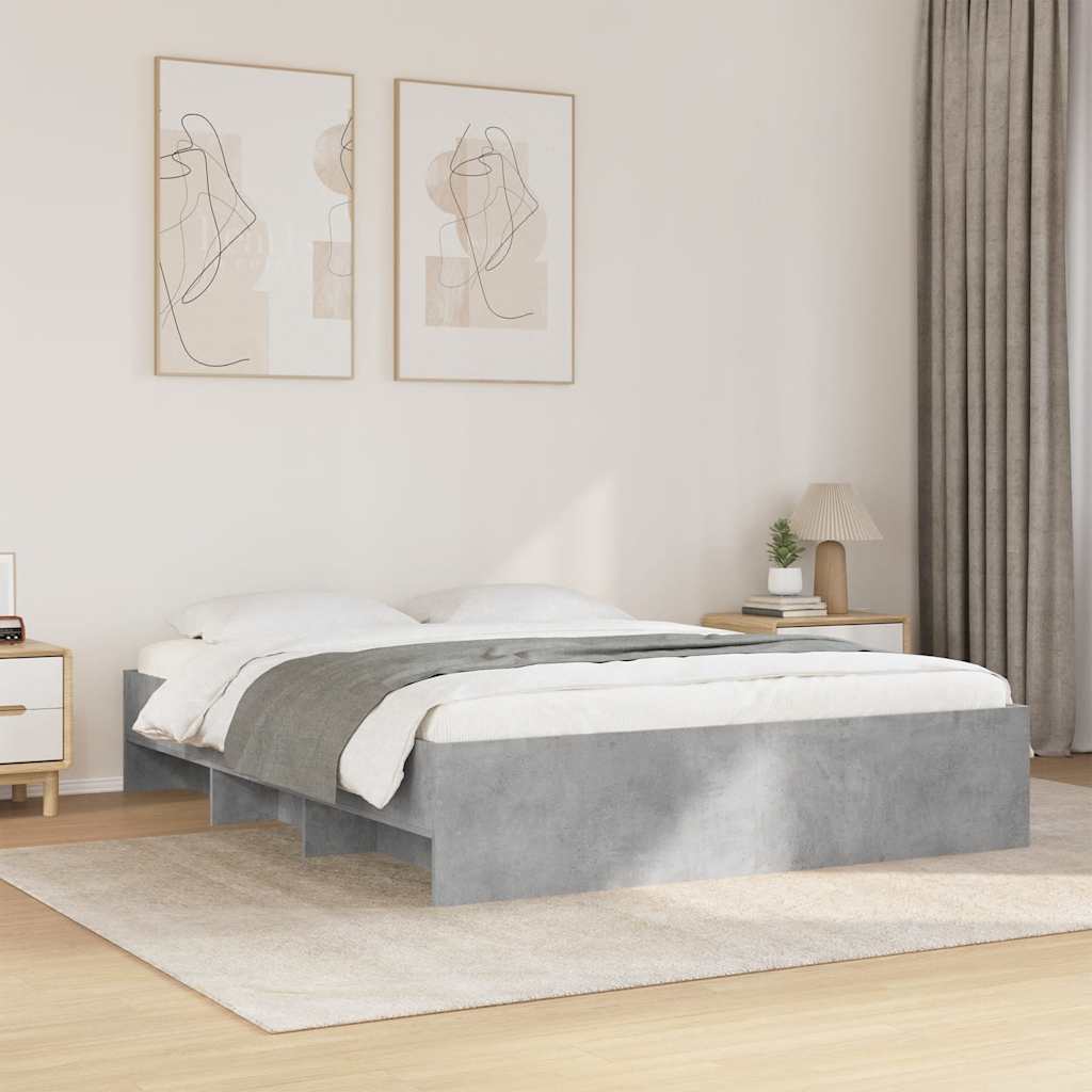 Betonszürke szerelt fa ágykeret matrac nélkül 160x200 cm