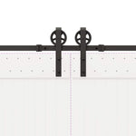 Fekete acél tolóajtó fémszerelék készlet 400 cm 9