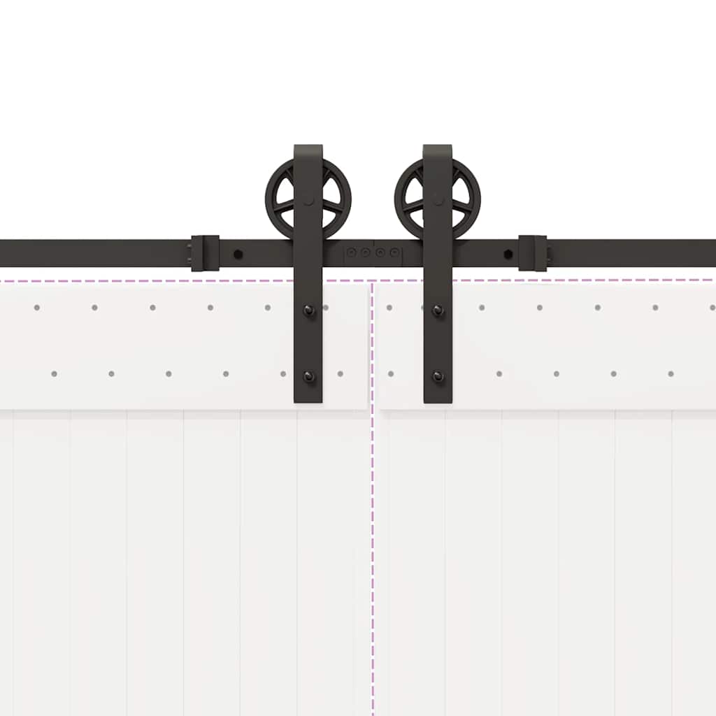 Fekete acél tolóajtó fémszerelék készlet 400 cm 9