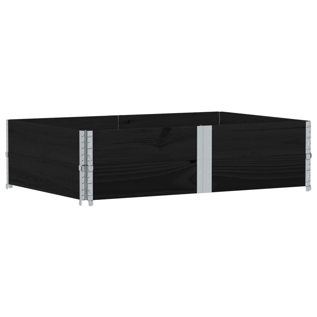 2 db fekete tömör fenyőfa raklapmagasító 150 x 100 cm 2