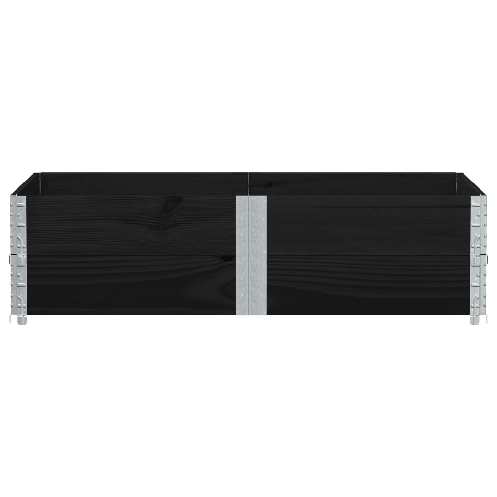2 db fekete tömör fenyőfa raklapmagasító 150 x 100 cm 3