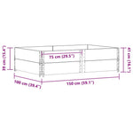 2 db fekete tömör fenyőfa raklapmagasító 150 x 100 cm 7