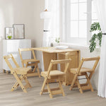 4 db-os összecsukható szék "Corona" viaszbarna tömör fenyőfa 3