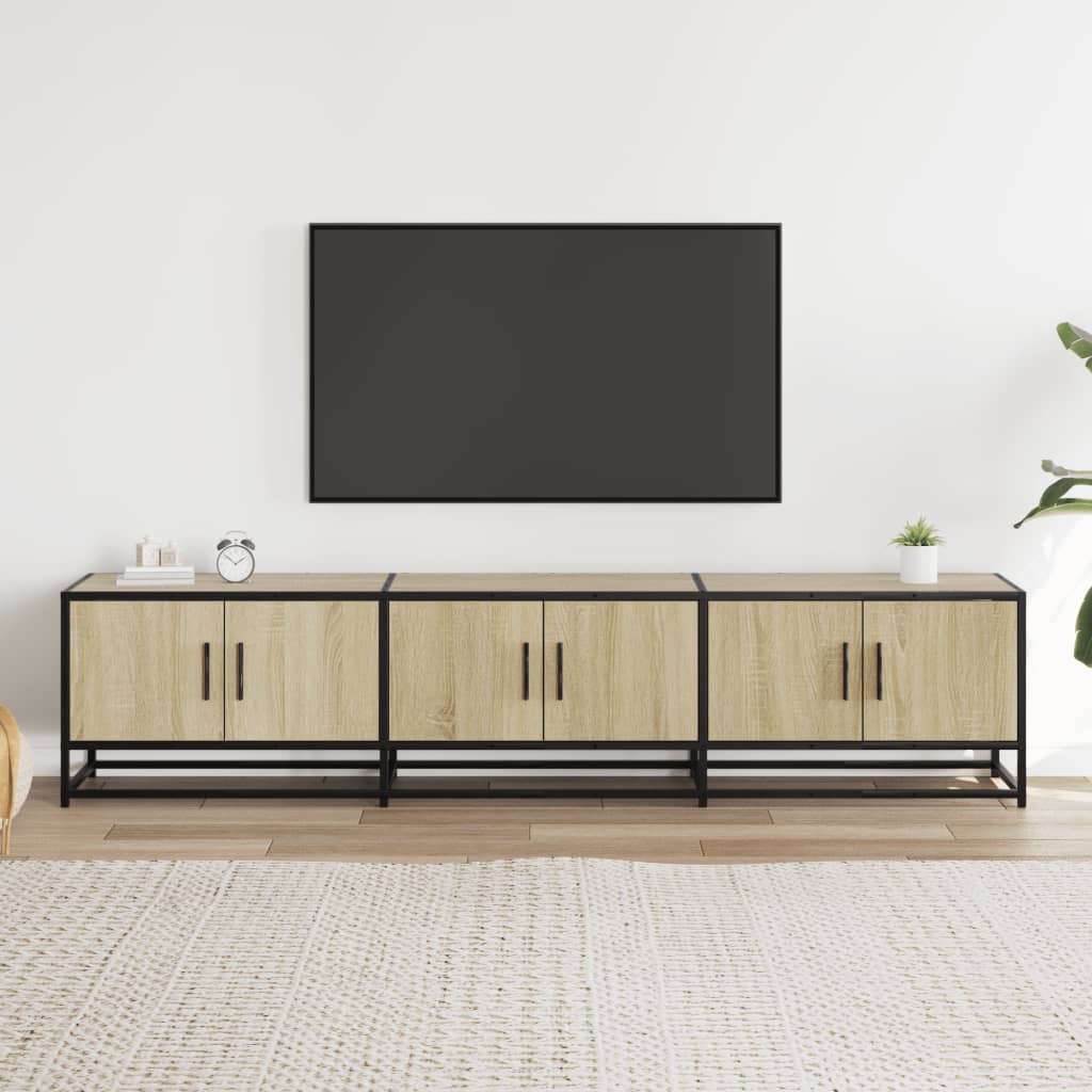 Sonoma tölgy színű szerelt fa TV-szekrény 180 x 35 x 41 cm 3