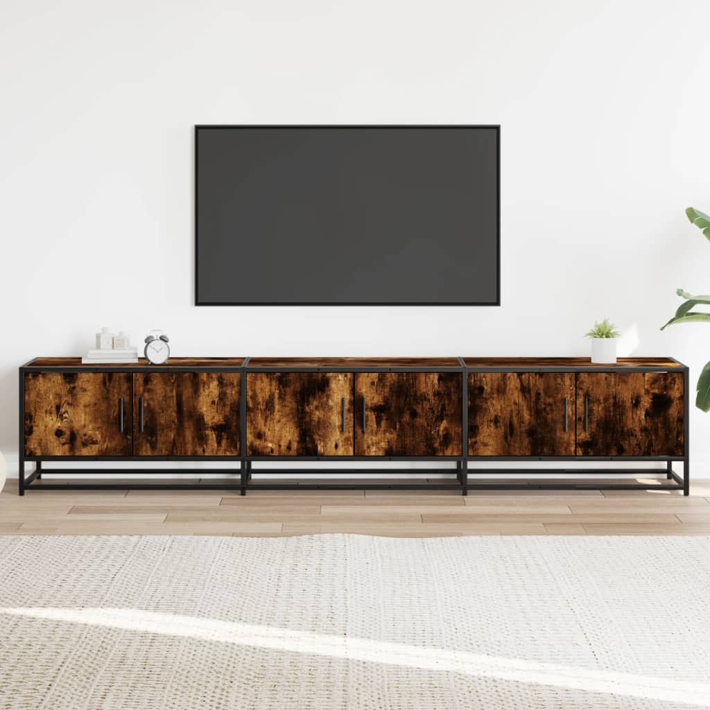 Füstös tölgy színű szerelt fa TV-szekrény 210 x 35 x 41 cm 3