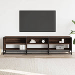 Barna tölgy színű szerelt fa TV-szekrény 180 x 40 x 46 cm 3
