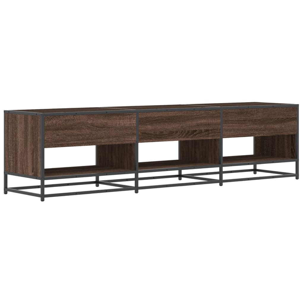 Barna tölgy színű szerelt fa TV-szekrény 180 x 40 x 46 cm 5