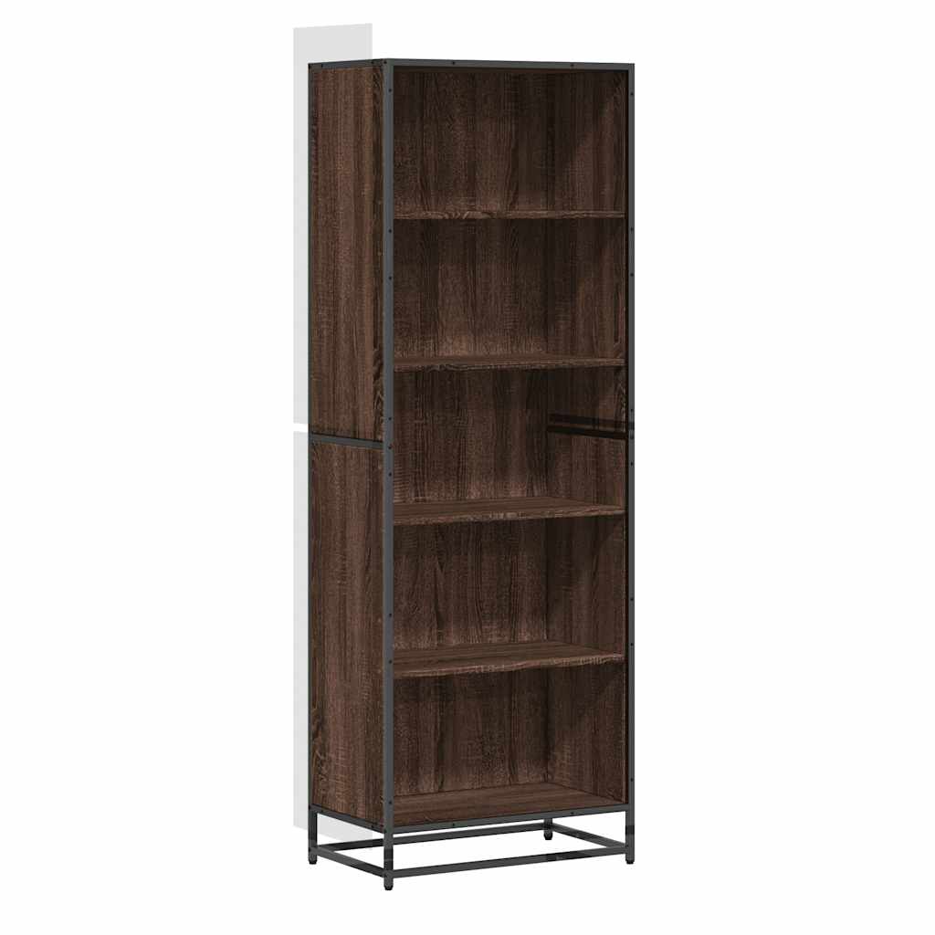 Barna tölgy színű szerelt fa könyvszekrény 60 x 35 x 170,5 cm 2