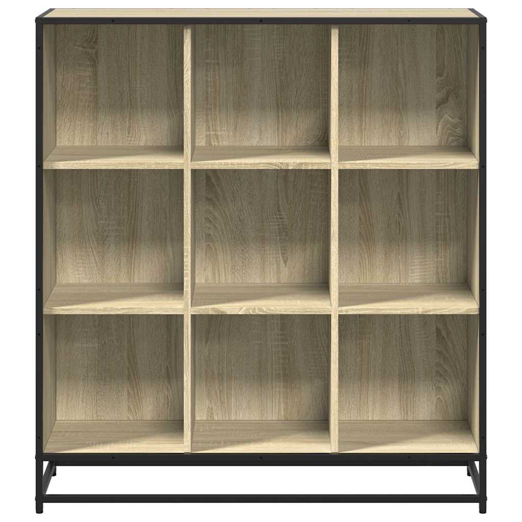 Sonoma tölgy szerelt fa és fém könyvszekrény 97,5x33x107,5 cm 4