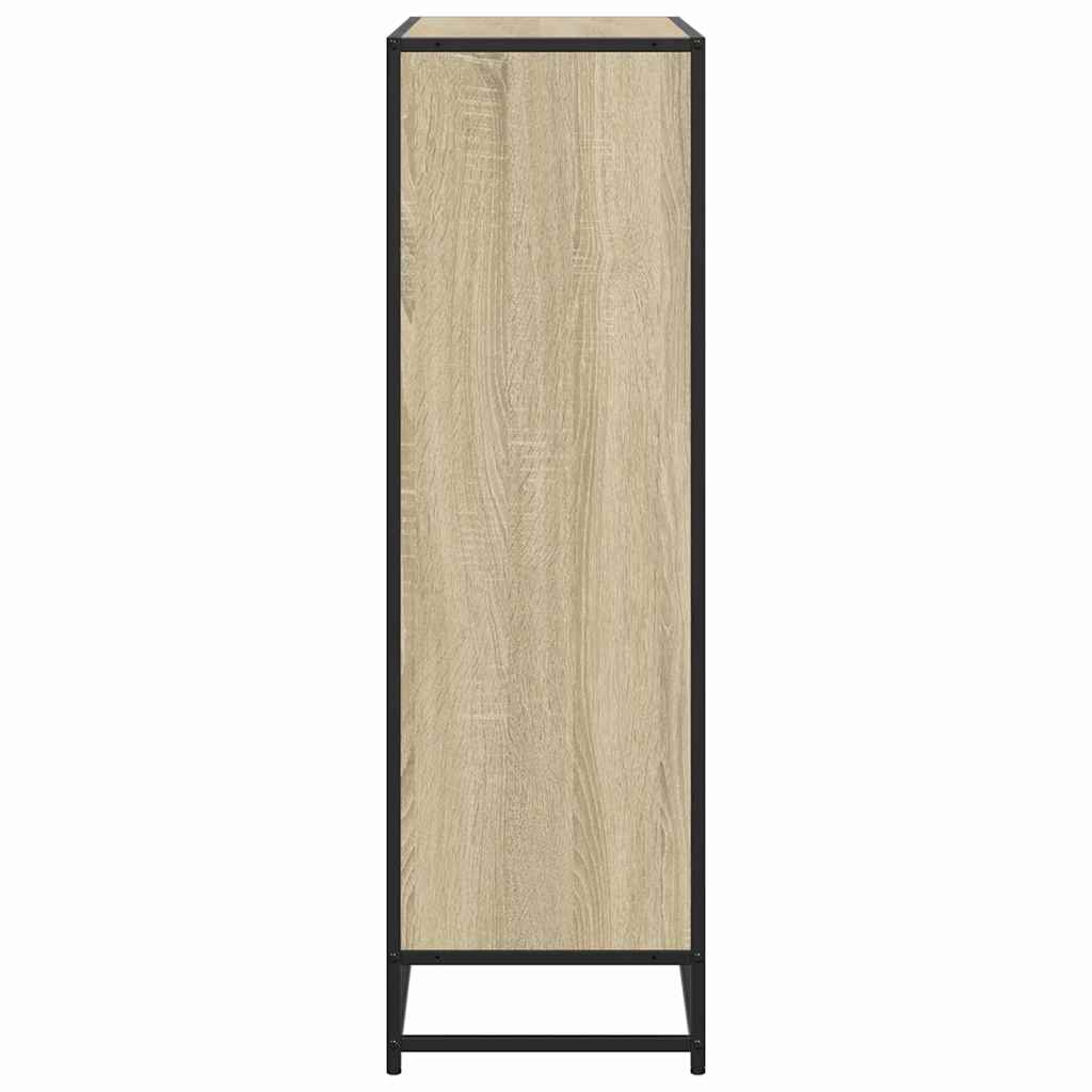 Sonoma tölgy szerelt fa és fém könyvszekrény 97,5x33x107,5 cm 5