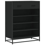 Fekete szerelt fa és fém cipőszekrény 75 x 38 x 97,5 cm 2