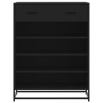 Fekete szerelt fa és fém cipőszekrény 75 x 38 x 97,5 cm 4