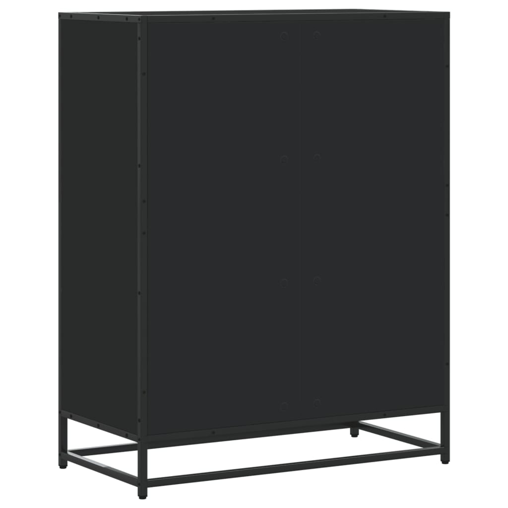 Fekete szerelt fa és fém cipőszekrény 75 x 38 x 97,5 cm 6
