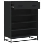 Fekete szerelt fa és fém cipőszekrény 75 x 38 x 97,5 cm 7
