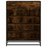 Füstös tölgy színű szerelt fa és fém cipőszekrény 75x38x97,5 cm 4