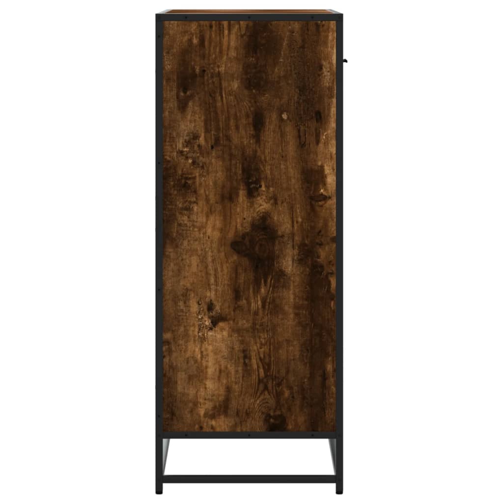 Füstös tölgy színű szerelt fa és fém cipőszekrény 75x38x97,5 cm 5