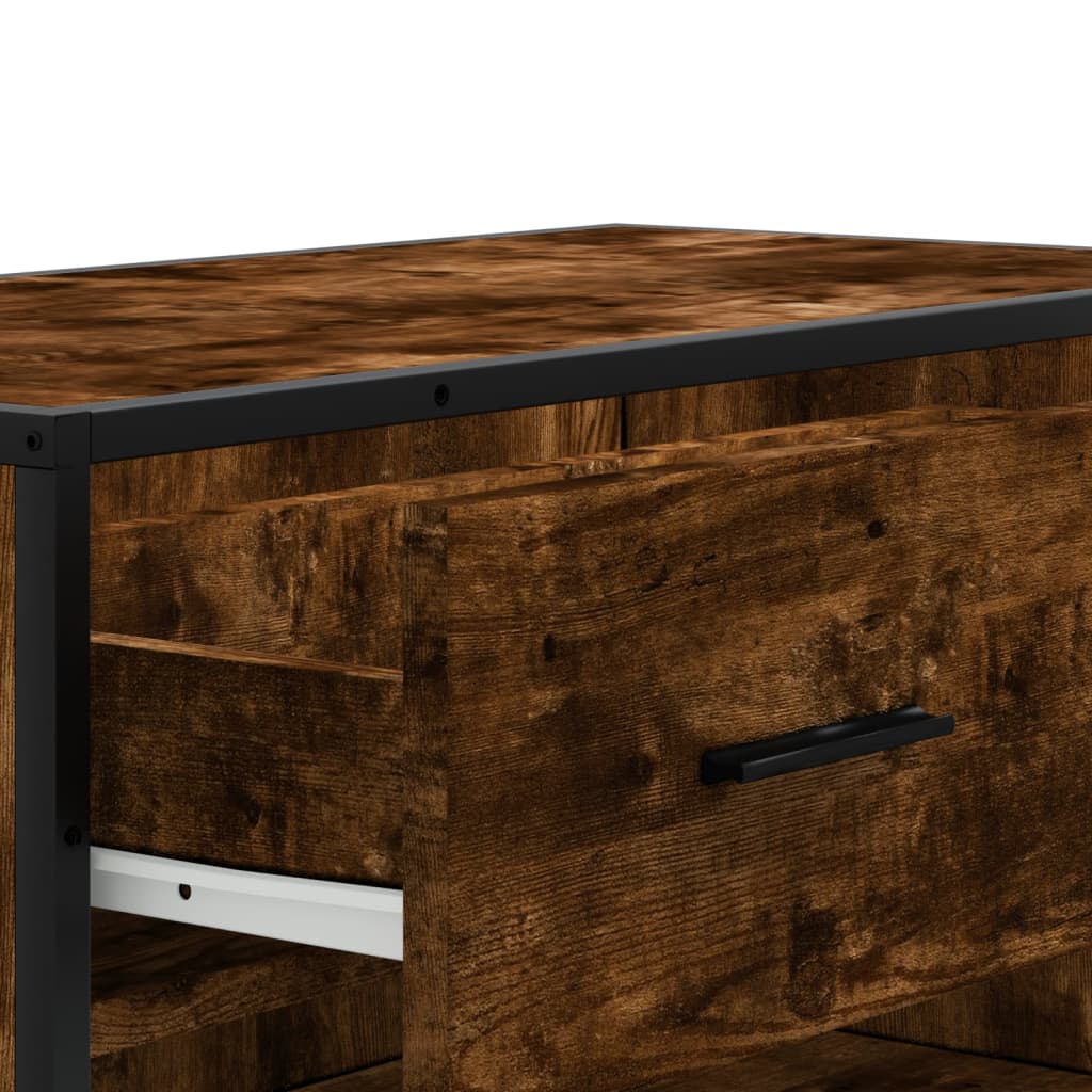 Füstös tölgy színű szerelt fa és fém cipőszekrény 75x38x97,5 cm 8