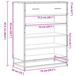 Füstös tölgy színű szerelt fa és fém cipőszekrény 75x38x97,5 cm 10