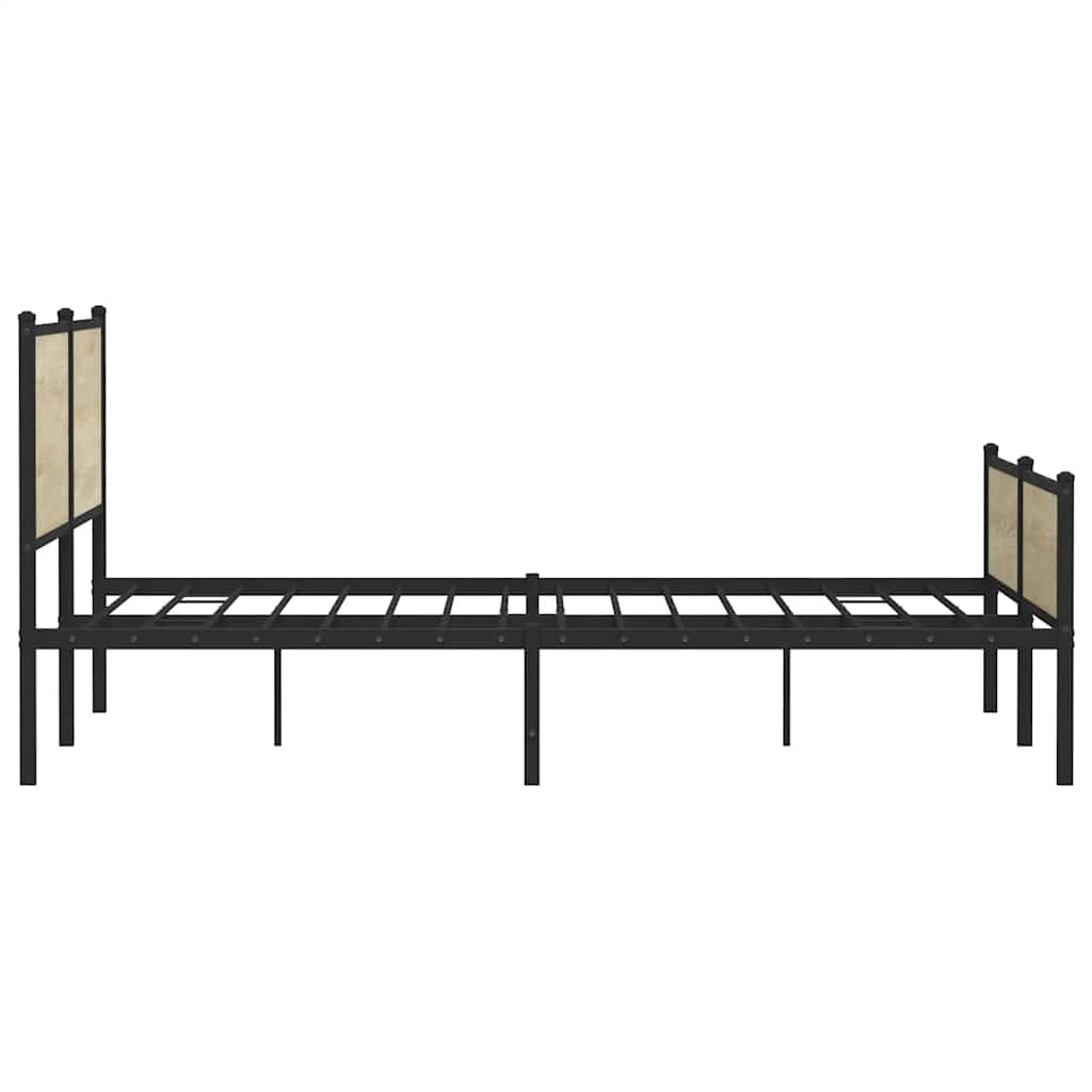 Sonoma tölgy színű fém ágykeret matrac nélkül 200 x 200 cm 6
