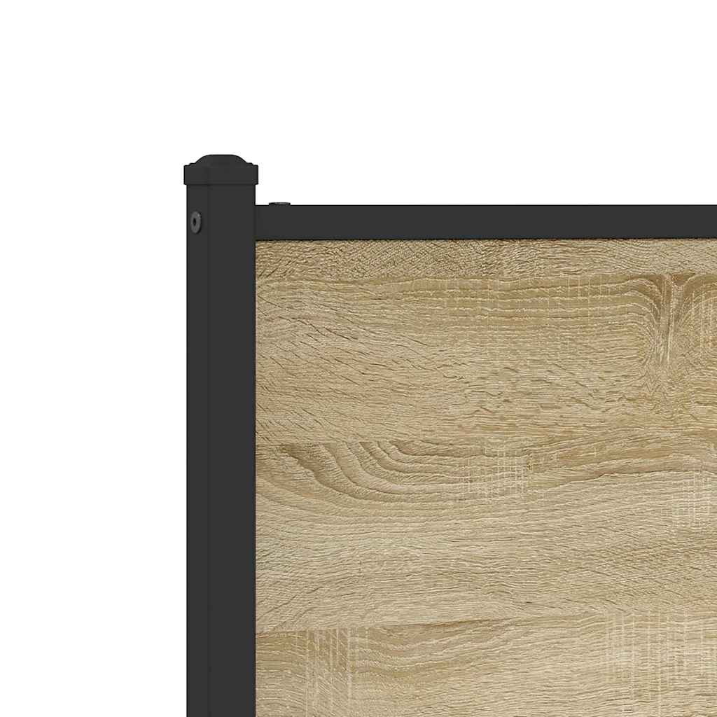 Sonoma tölgy színű fém ágykeret matrac nélkül 200 x 200 cm 8